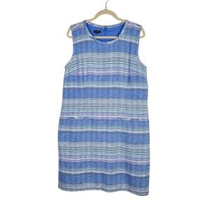 Talbots Textured Tweed Sleeveless Shift Tank Dress Career Preppy‎ Twee Size 16